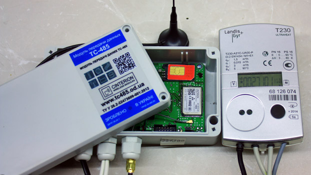 M-Bus (Metering Bus) GSM/GPRS модуль передачи данных ТС-485 для 36 счетчиков тепла. ULTRAHEAT T230 Landis & Gyr